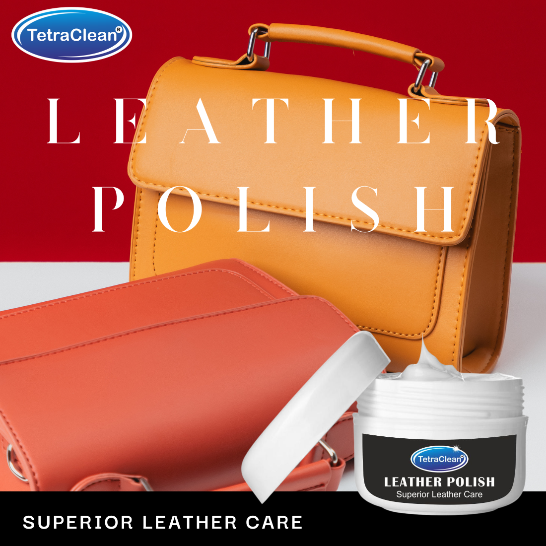 TetraClean Leather Polish Cream I Multicolor Shoe Polish I Deep Nourishing Shine & Superior Leather Care, 250g