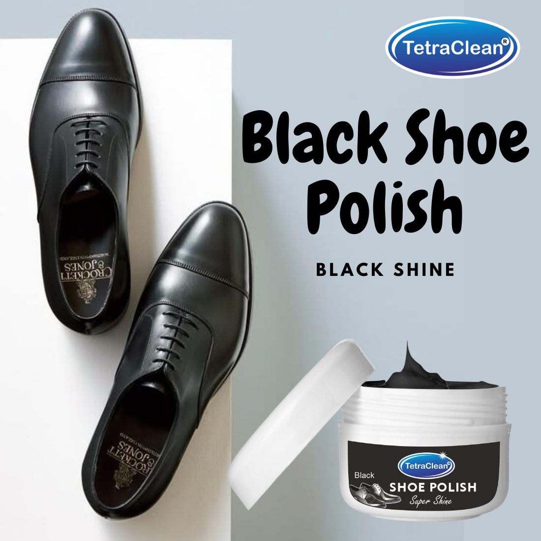 TetraClean Black Shoe Polish I Shoe Polish Cream I Shoe Wax Polish 100g