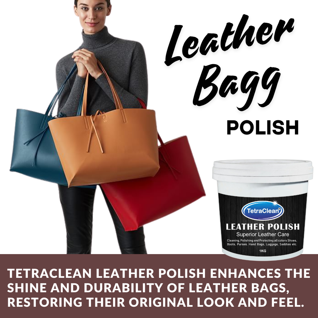 TetraClean Leather Polish I Multicolor Shoe Polish I Premium Shine & Superior Leather Conditioning 1,kg