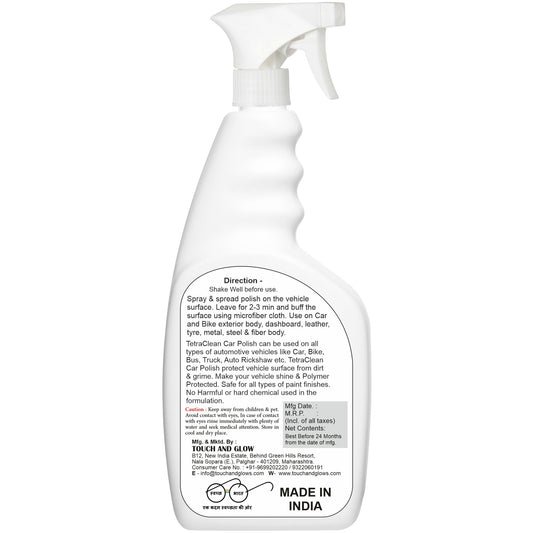 TetraClean All-in-One Car & Bike Polish – Instant Shine, Smoothness & Long-Lasting Protection 500ml