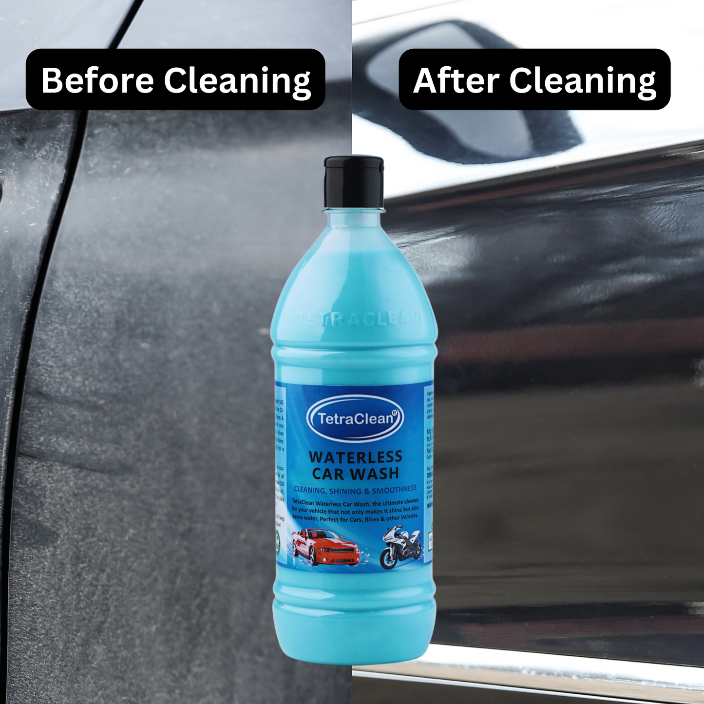 TetraClean Waterless Car Wash – Instant Shine & Smooth Finish, No Water Needed 1,Ltr
