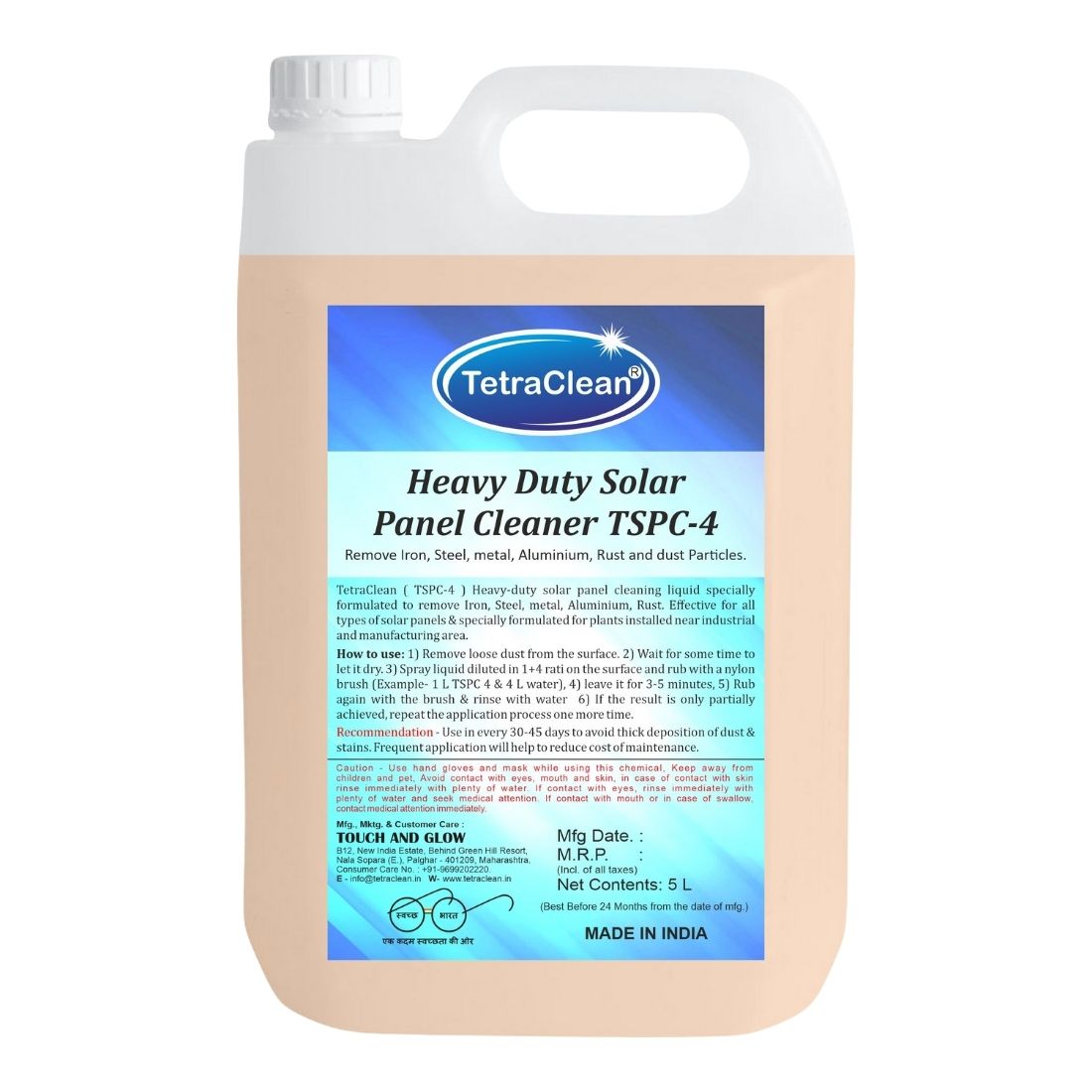 TetraClean TSPC‑4 Heavy Duty Solar Panel Cleaner – Rust & Metal Deposit Remover