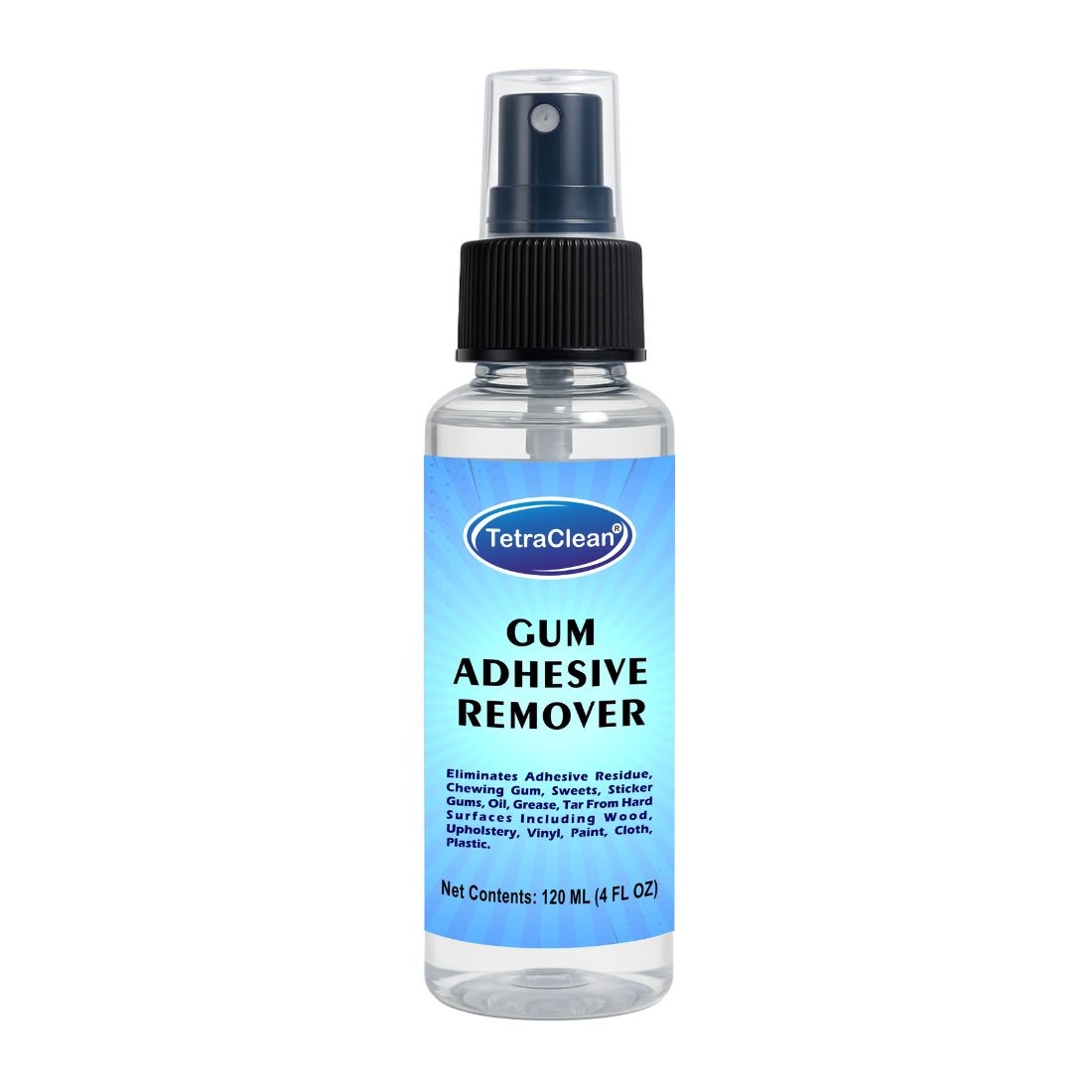 TetraClean Gum & Adhesive Remover – Fast Action Sticker, Glue & Residue Cleaner (120ml)