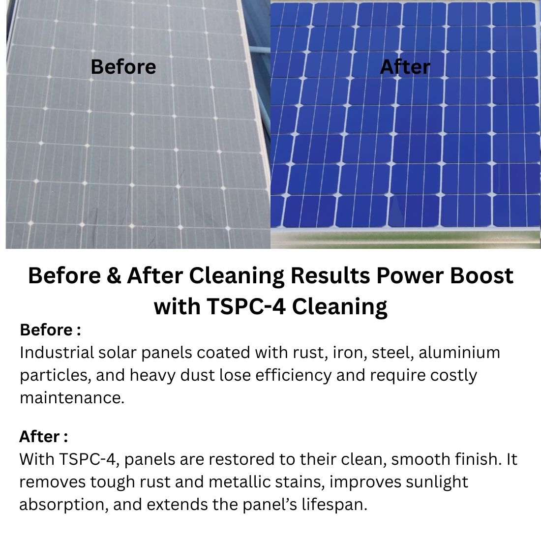 TetraClean TSPC‑4 Heavy Duty Solar Panel Cleaner – Rust & Metal Deposit Remover
