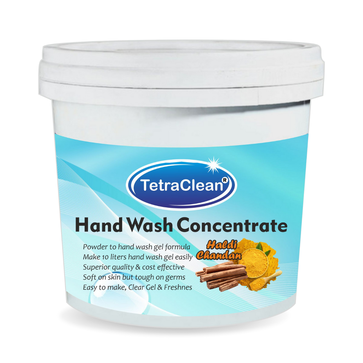 TetraClean Haldi Chandan Hand Wash Concentrate Powder – Herbal Powder to 10L Clear Gel, Ayurvedic Care, Soft on Skin & Tough on Germs