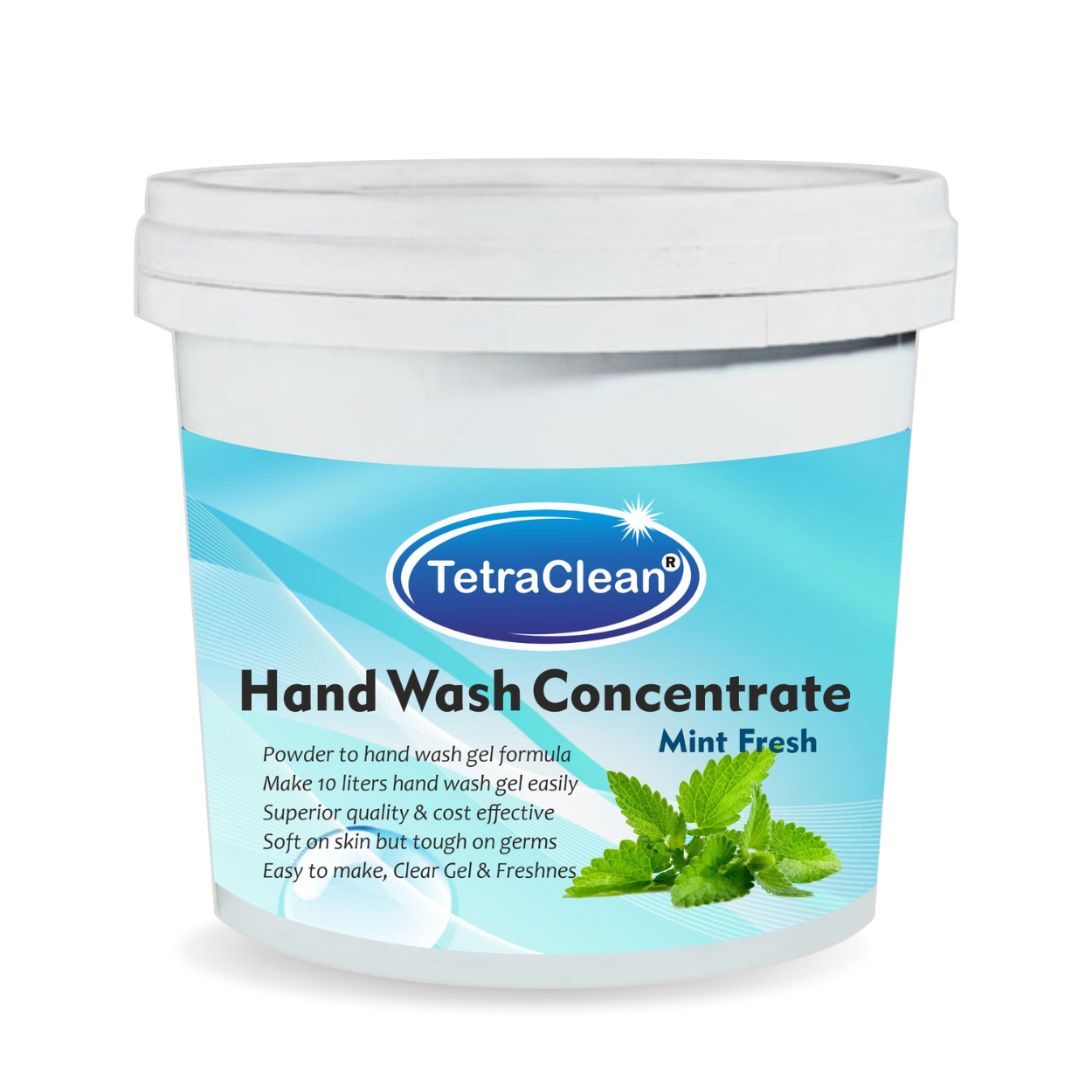 TetraClean Mint Fresh Hand Wash Concentrate Powder – Powder to Clear Gel, Makes 10 Litres, Cooling Mint Hygiene for the Whole Family