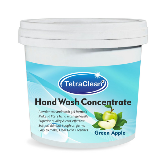 TetraClean Green Apple Hand Wash Concentrate Powder – Powder to 10L Clear Gel, Juicy Fresh Fragrance, Soft on Skin & Tough on Germs