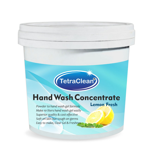 TetraClean Lemon Fresh Hand Wash Concentrate Powder – Powder to 10L Clear Gel, Citrus Freshness, Soft on Skin & Tough on Germs