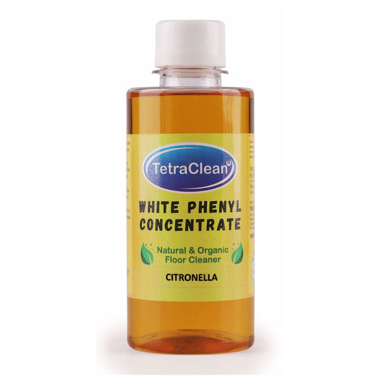 TetraClean White Phenyl Concentrate (250ml) with Citronella Fragrance | Natural Floor Cleaner | Makes 10L Solution | For Tiles, Marble & Wooden Floors