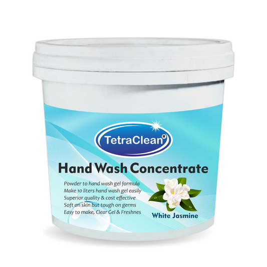 TetraClean White Jasmine Hand Wash Concentrate Powder – Powder to 10L Clear Gel, Floral Freshness, Gentle on Hands & Tough on Germs