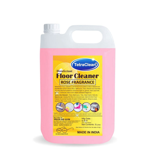 TetraClean Rose Disinfectant Floor Cleaner – Floral Freshness, 99.9% Germ Protection & Streak‑Free Shine