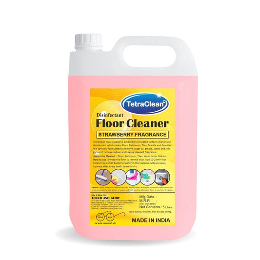 TetraClean Strawberry Disinfectant Floor Cleaner – Sweet Floral Freshness, 99.9% Germ Protection & Sparkling Shine