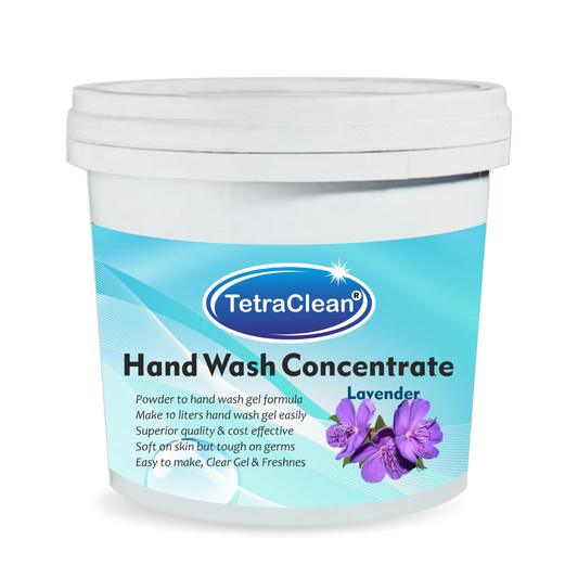 TetraClean Lavender Hand Wash Concentrate Powder – Powder to 10L Clear Gel, Calm Lavender Aroma, Soft on Skin & Tough on Germs