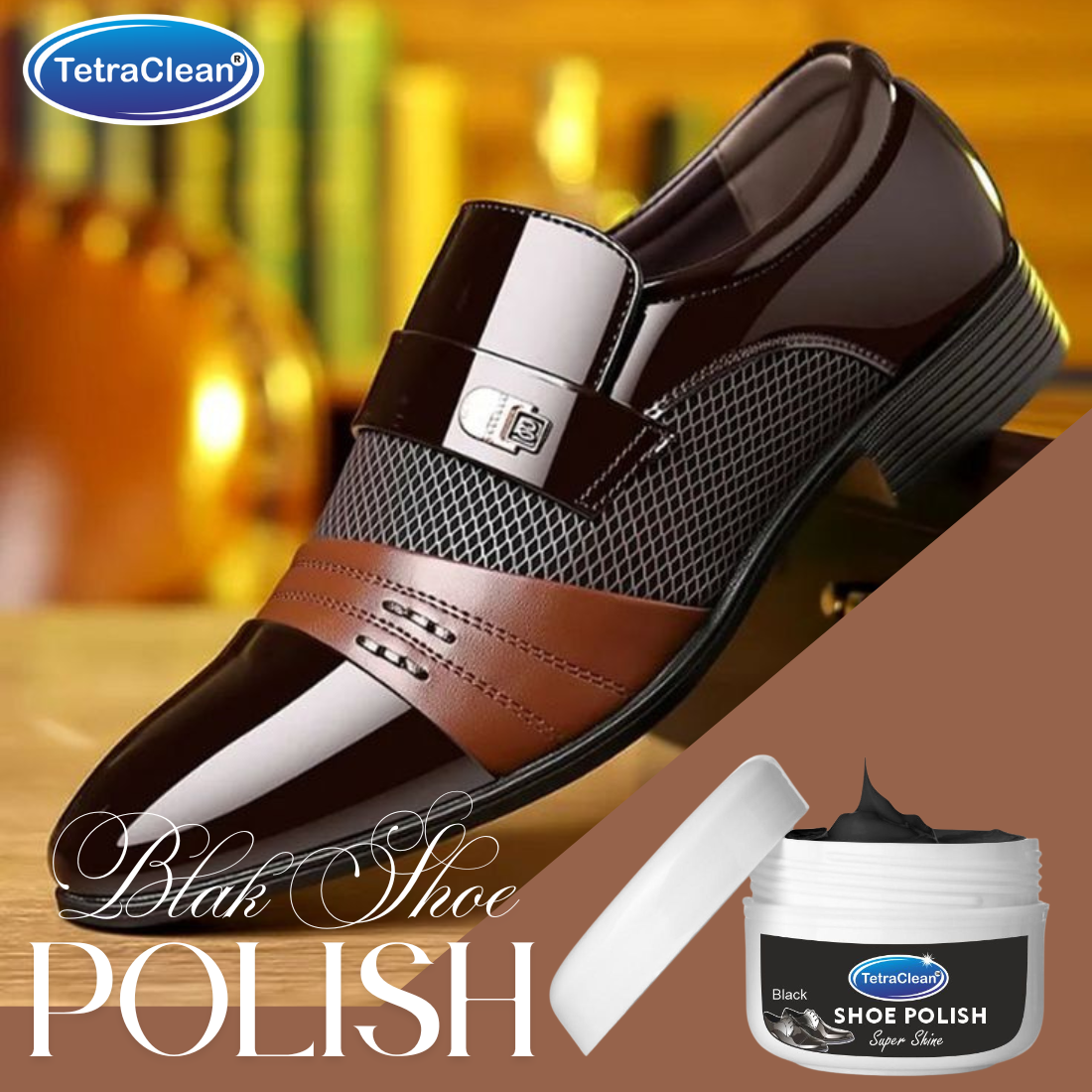TetraClean Black Shoe Polish I Shoe Polish Cream I Shoe Wax Polish 100g