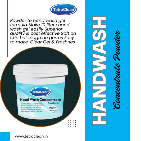 TetraClean Aqua Fresh Hand Wash Concentrate Powder – Powder to Clear Gel, Makes 10 Litres, Soft on Skin & Tough on Germs