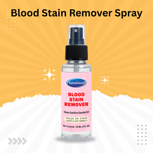 TetraClean Blood Stain Remover – Fast-Acting Fabric Safe Stain Eliminator (120ml)