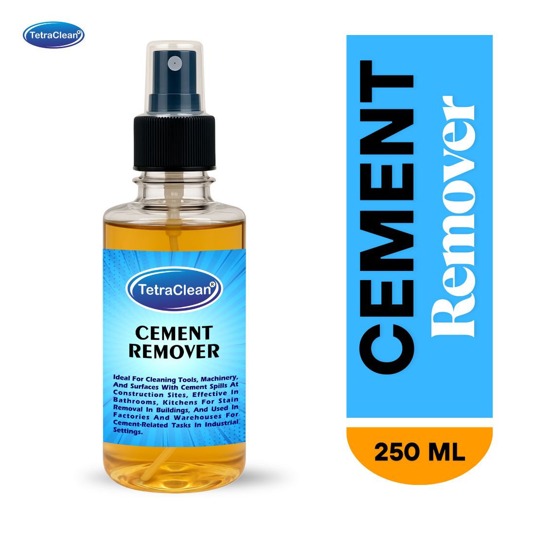TetraClean Cement Remover Spray – Industrial-Strength Cleaner for Tools, Tiles & Machinery 250ml