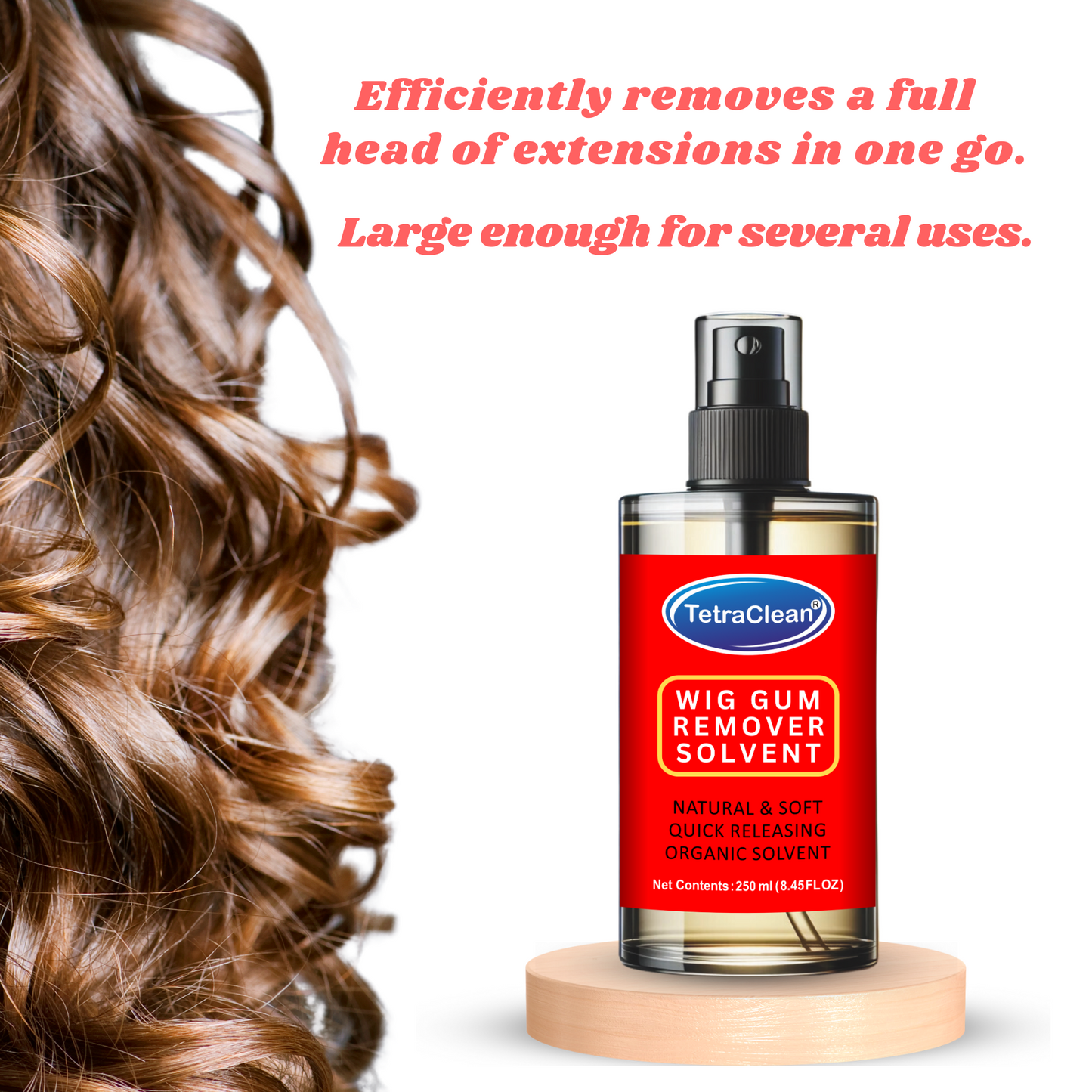 TetraClean Wig Gum Remover Solvent – Quick, Gentle & Skin-Safe Adhesive Release 250ml