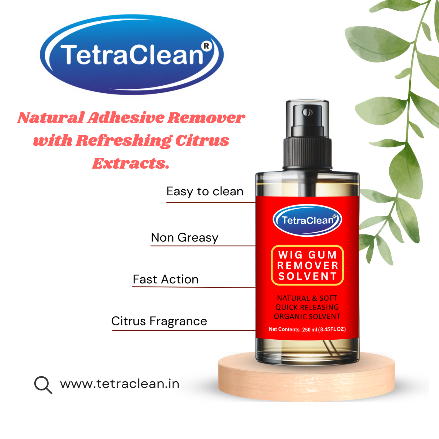 TetraClean Wig Gum Remover Solvent – Quick, Gentle & Skin-Safe Adhesive Release 250ml