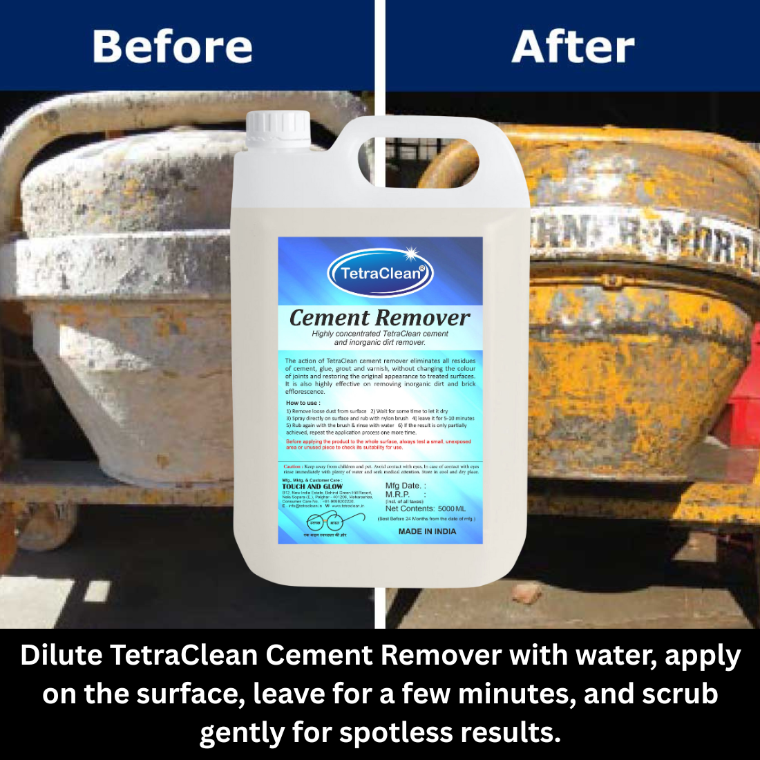 TetraClean Heavy-Duty Cement Remover – Powerful Cleaner for Tiles, Floors & Hard Surfaces 500ml