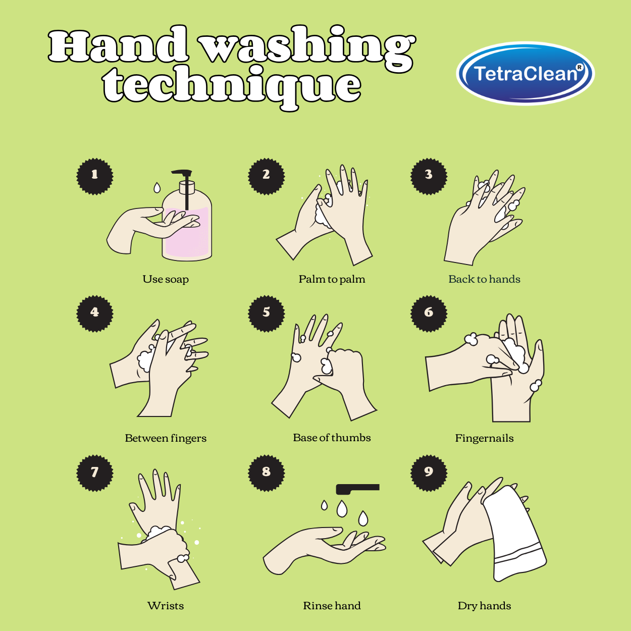 TetraClean Green Apple Hand Wash Concentrate Powder – Powder to 10L Clear Gel, Juicy Fresh Fragrance, Soft on Skin & Tough on Germs