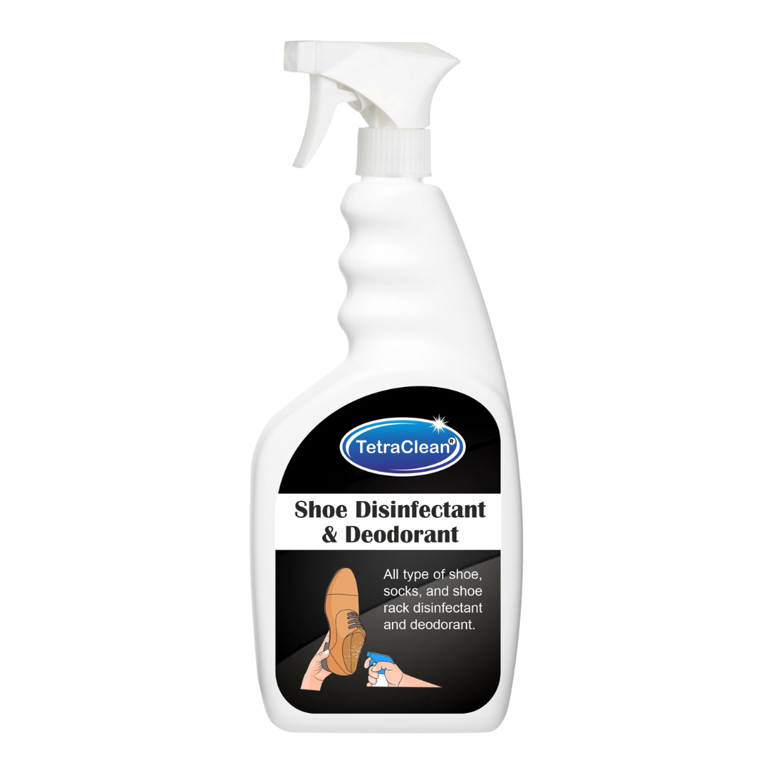 TetraClean Shoe Disinfectant & Deodorant Spray – Odor & Germ Protection for Shoes, Socks & Racks (500ml)