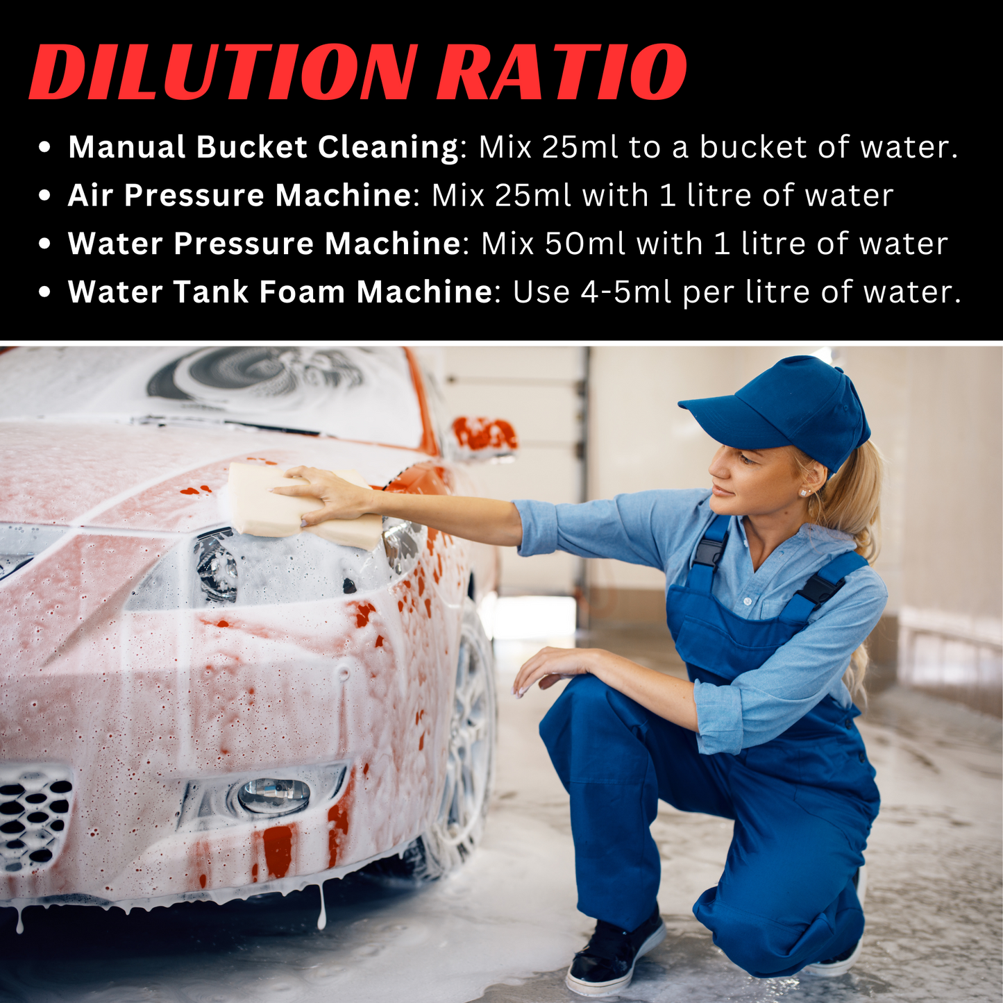 TetraClean High Foam Car Shampoo 5L – Super Concentrated Rose Fragrance Car Wash Formula