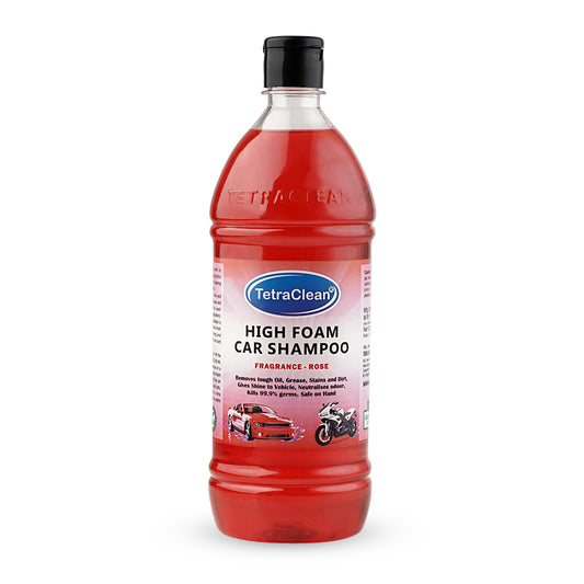 TetraClean High Foam Car Shampoo – Deep Cleaning & Shine Boost Formula (Rose Fragrance) 1 Ltr