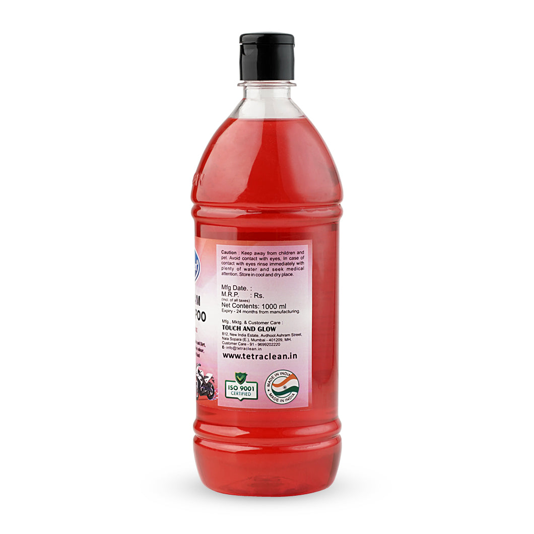 TetraClean High Foam Car Shampoo – Deep Cleaning & Shine Boost Formula (Rose Fragrance) 1 Ltr
