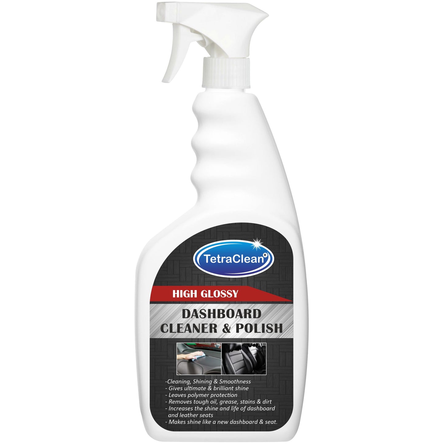 TetraClean High Gloss Dashboard & Leather Polish – Instant Shine & Protection for Car Interiors 500ml