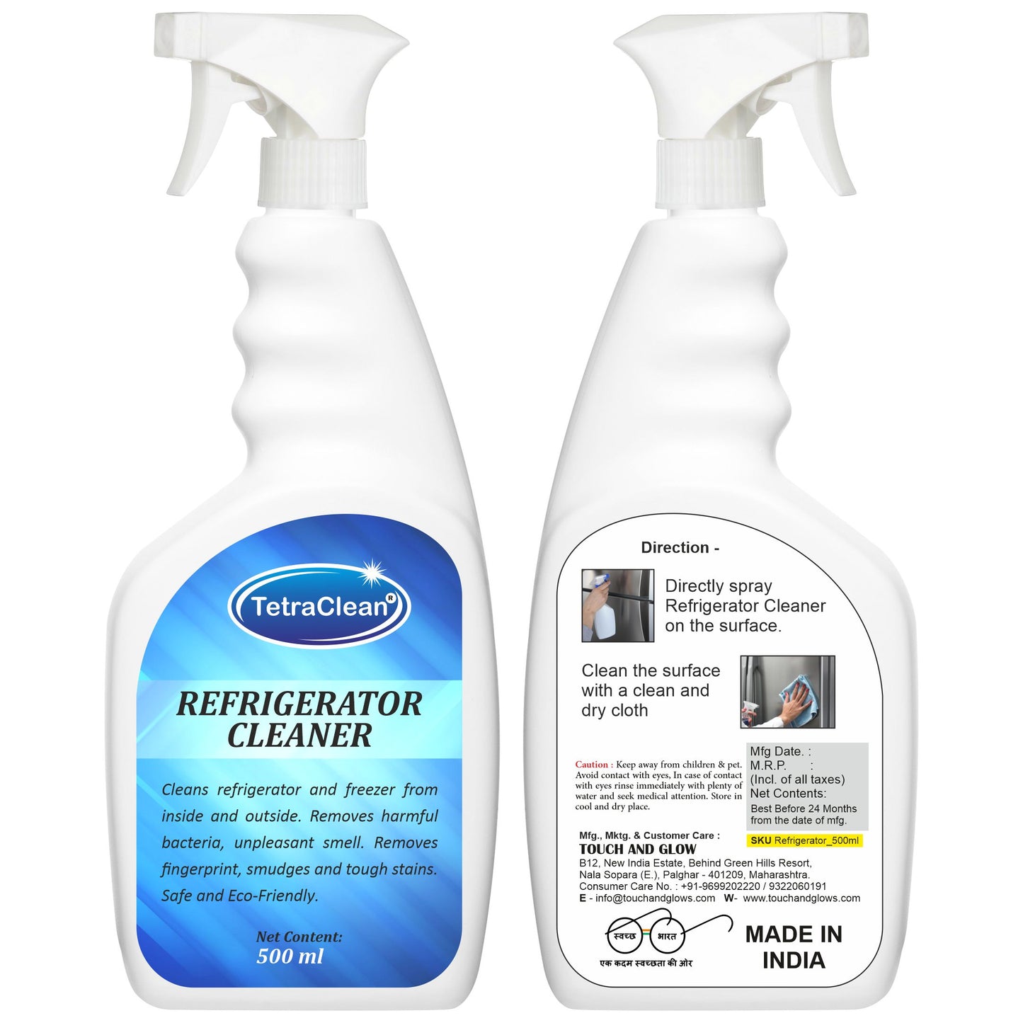 TetraClean Refrigerator & Freezer Deep Cleaner – Odor-Free Shine Formula (500 ml)
