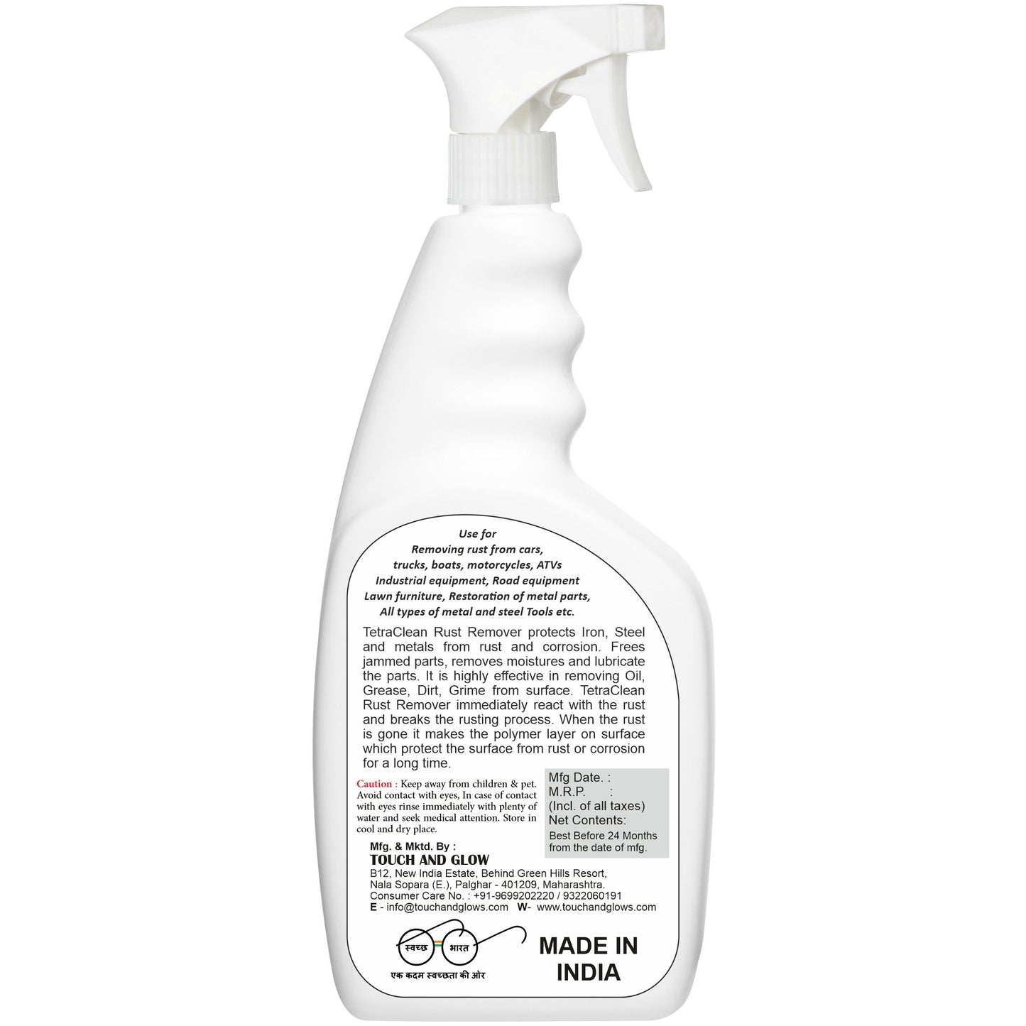 TetraClean Rust Remover – Powerful Anti-Rust Spray for Metal Protection & Restoration 500ml