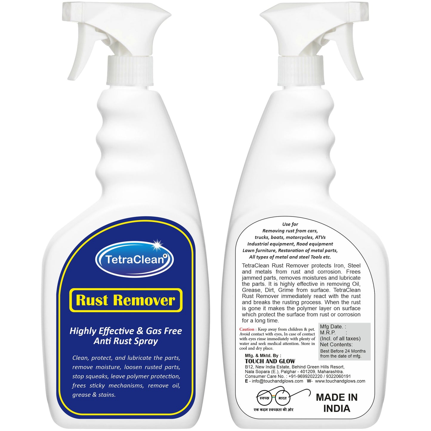 TetraClean Rust Remover – Powerful Anti-Rust Spray for Metal Protection & Restoration 500ml