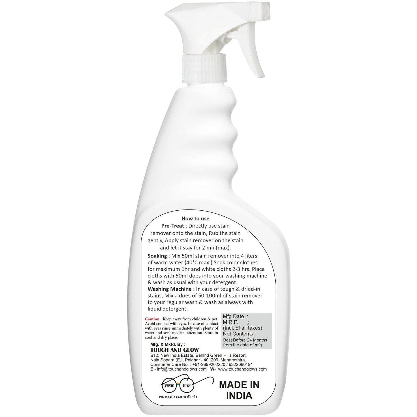 TetraClean Instant Fabric Stain Remover – Powerful Multi-Stain Cleaning Spray 500ml