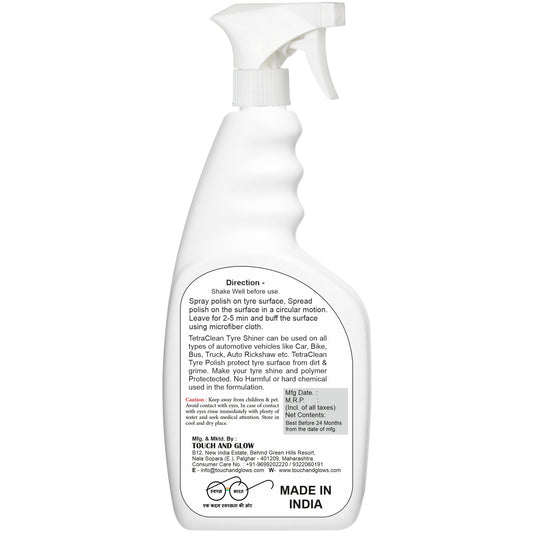 TetraClean Super Shine Tyre Polish – Tire Polish I Deep Gloss & Long-Lasting Protection I Wheel Polish 500ml
