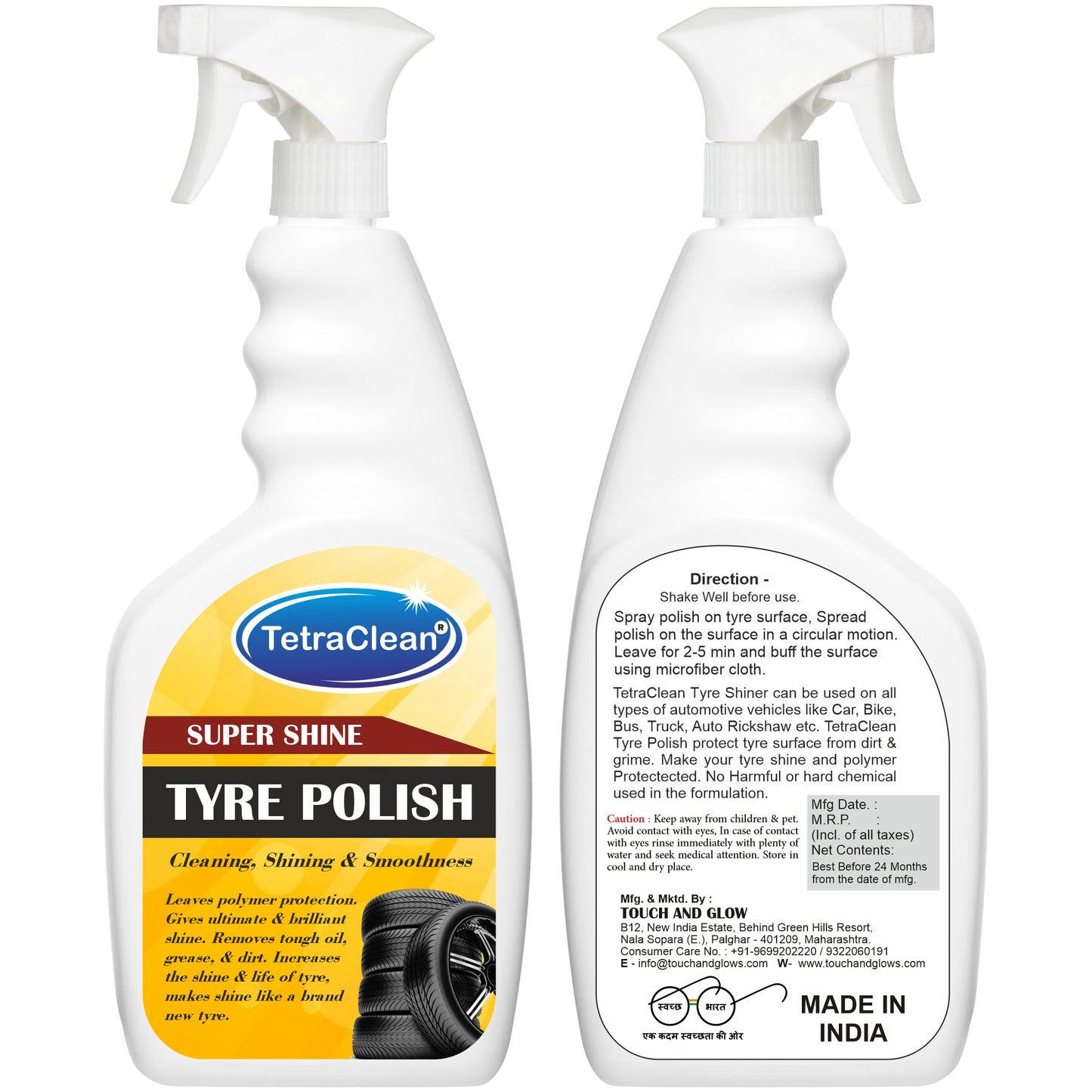 TetraClean Super Shine Tyre Polish – Tire Polish I Deep Gloss & Long-Lasting Protection I Wheel Polish 500ml
